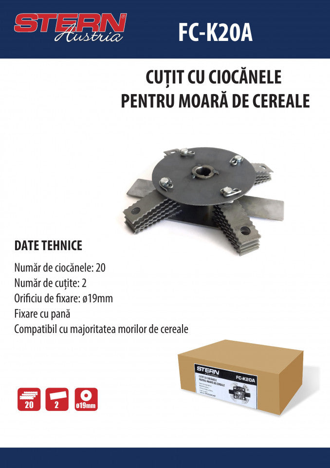 Cutit cu ciocanele pentru moara de cereale FC-K20A - STERN AUSTRIA