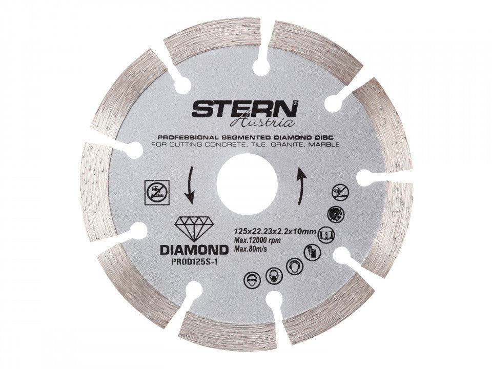 Disc diamantat segmentat profesional 125 mm, Stern Austria PROD125S-1