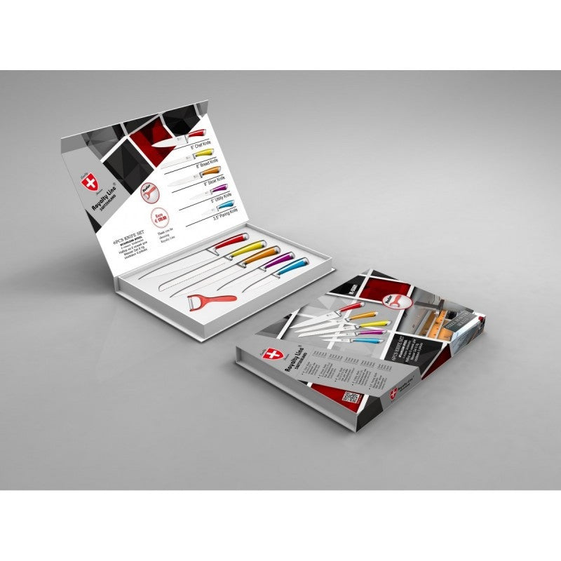 Set 6 cutite inox maner colorat - Royalty Line