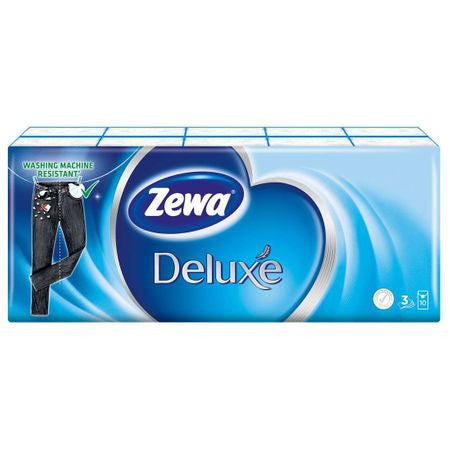 Set Servetele nazale in 3 straturi, albe, Zewa Deluxe 10 buc