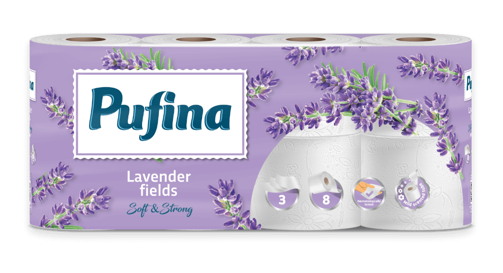 Hartie igienica Pufina Campuri de Lavanda, 20 role, 3 straturi