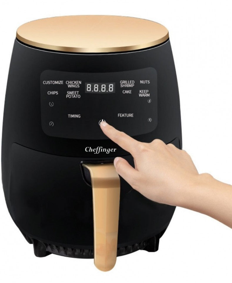 Aparat de gatit cu aer cald 4.5 l, 1400W, cu ecran lcd si touch