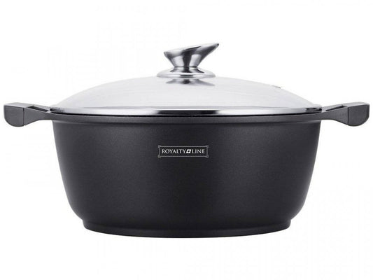 Cratita cu interior marmorat cu capac 3.8L 24 cm RL-BS24ML - Royalty