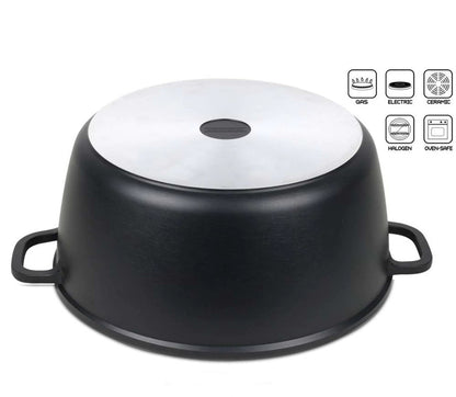 Cratita cu interior marmorat cu capac 40CM 19.5l RL-BS40ML - Royalty