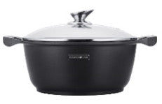 Cratita cu interior marmorat cu capac 8.6L 32 cm - Royalty Line