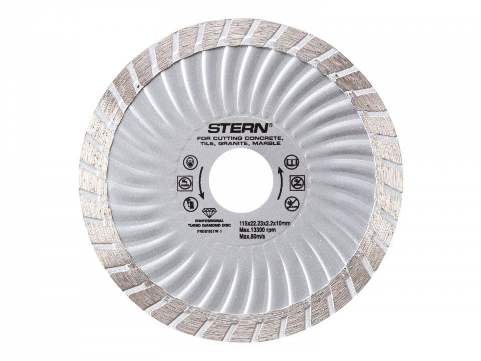Disc diamantat profesional turbo 115 mm, Stern Austria PROD115TW-1