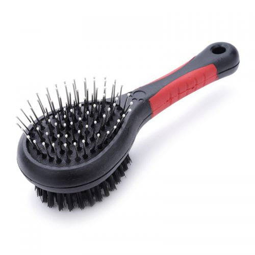 Perie pentru blana, dubla, din plastic, mare - GEKA SHOP