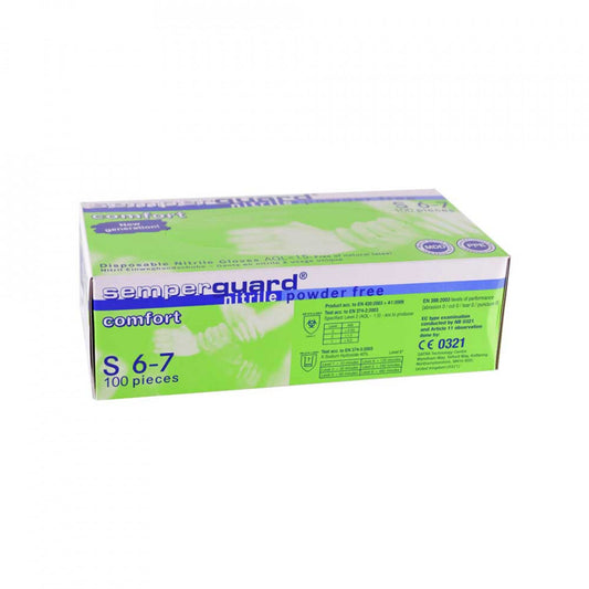 Set 100 bucati Manusi Medicale Nitril Semperguard Comfort Nepudrate