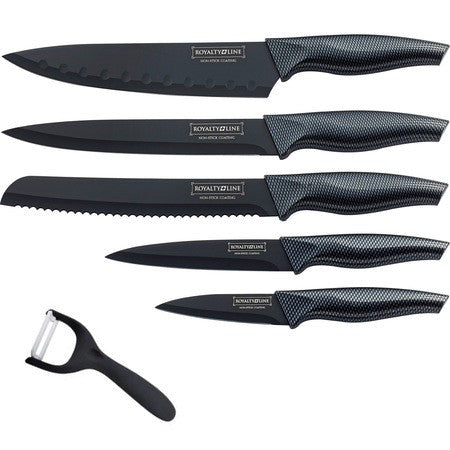 Set cutite 5 piese cu manere din carbon - Royalty Line