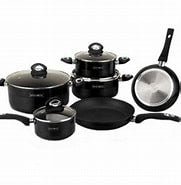 Set oale 10 piese cu interior marmorat negru - Royalty Line