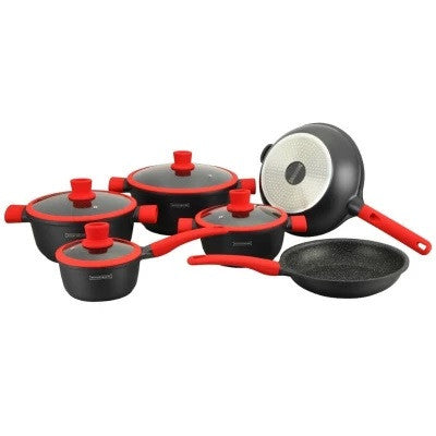 Set oale 10 piese cu interior marmorat rosu RL-NS1010M RED - Royalty