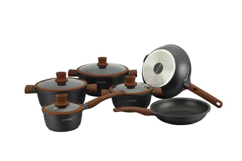 Set oale 14 piese cu interior marmorat maro - Royalty Line