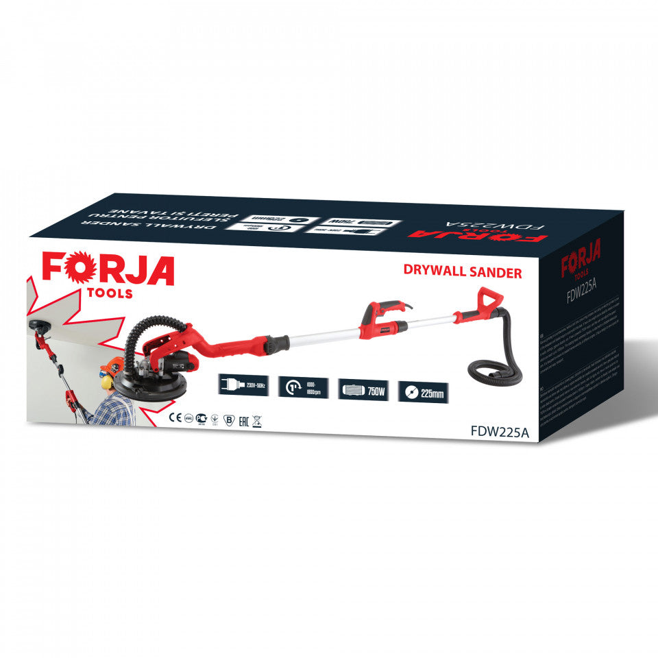 Slefuitor rotativ extensibil pentru pereti 800W 225 mm FDW225A - FORJA