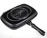 Tigaie dubla cu interior marmorat 36 cm negru - PLATINUM